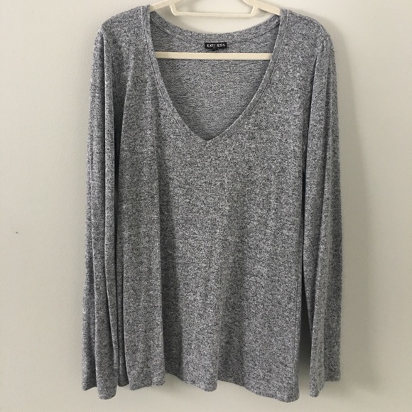 Express Log Sleeve V-Neck Sweater 🖤SALE🖤 - Picture 2 of 2
